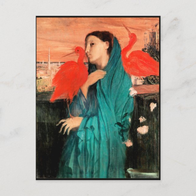 Cartão Postal Degas - Jovem Mulher com Ibis, belas artes (Frente)