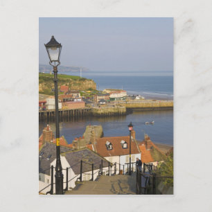 Cartão Postal Degraus que levam ao porto, Whitby, Norte
