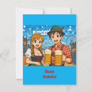 Cartão Postal Degustação de cerveja durante o Oktoberfest em Mun