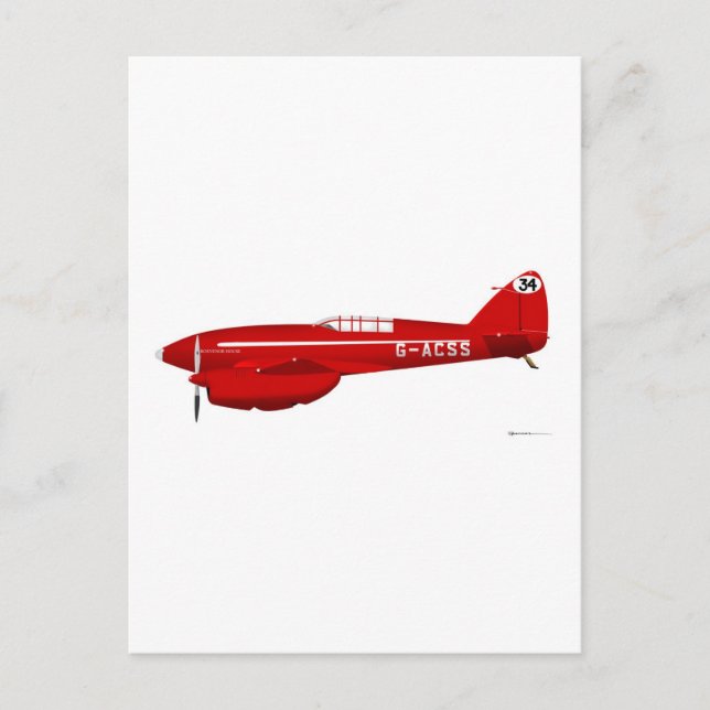 Cartão Postal DeHavilland DH-88 Comet (Frente)