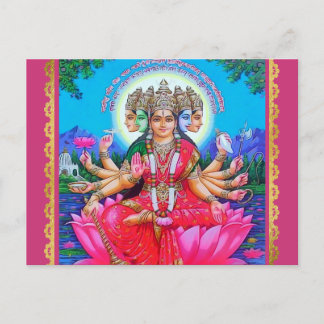 Cartão Postal Deidade Gayatri Devi Veda Mata
