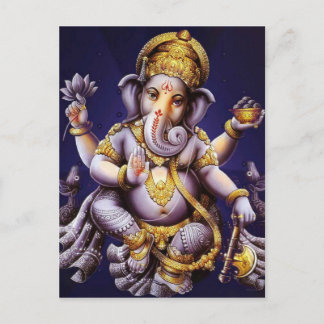 Cartão Postal Deidade Hindu do elefante asiático de Ganesh