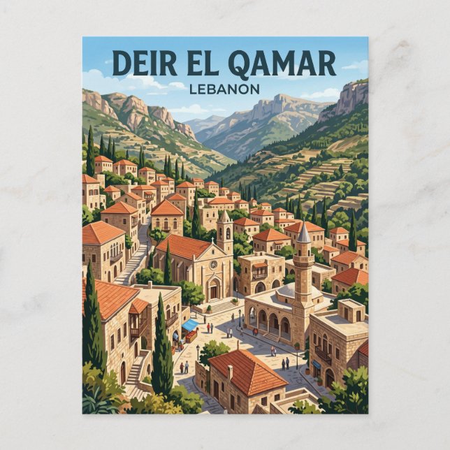 Cartão Postal Deir el Qamar Líbano (Frente)