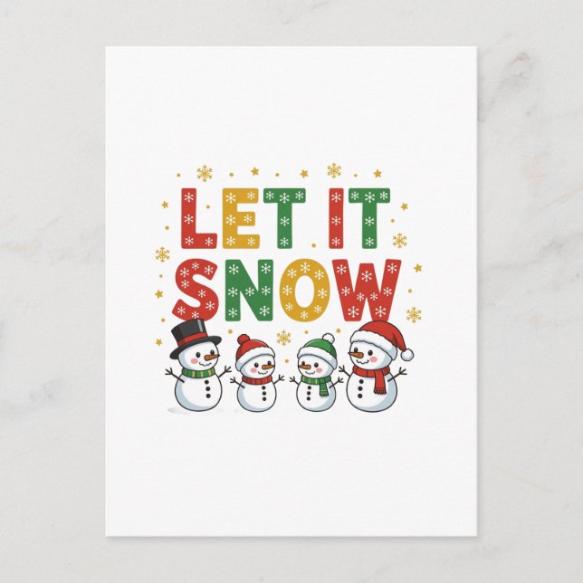 Cartão Postal Deixe-o nevar (Frente)