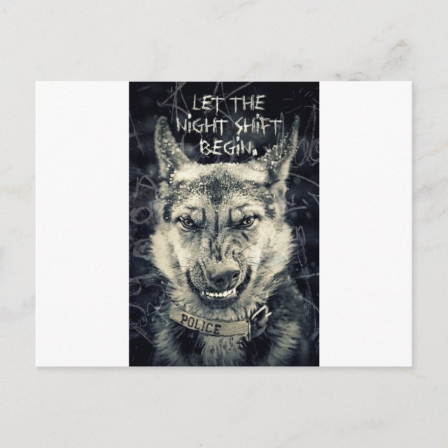 Cartão Postal deixe o turno da noite começar (Frente)