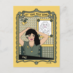 Cartão Postal Deixe seu cabelo para baixo_C_ Postcard