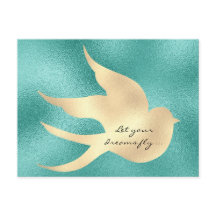 Deixe seu sonho voar Motivacional Mint Green Bird
