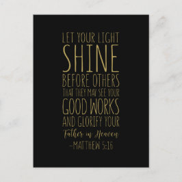 Cartão Postal Deixe Sua Luz Brilhar Antes De Outros, Matthew 5:1