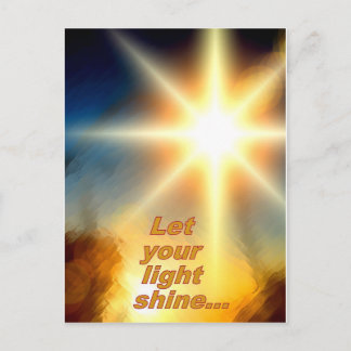 Cartão Postal Deixe Sua Luz Brilhar Desenho de Luz Solar Deslumb