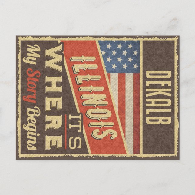 Cartão Postal DeKalb Illinois (Frente)