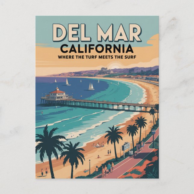 Cartão Postal Del Mar California (Frente)