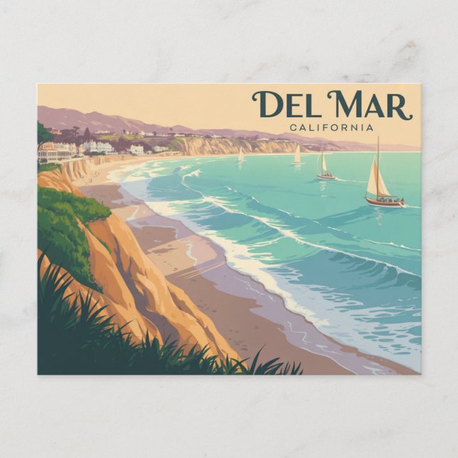 Cartão Postal Del Mar California (Frente)