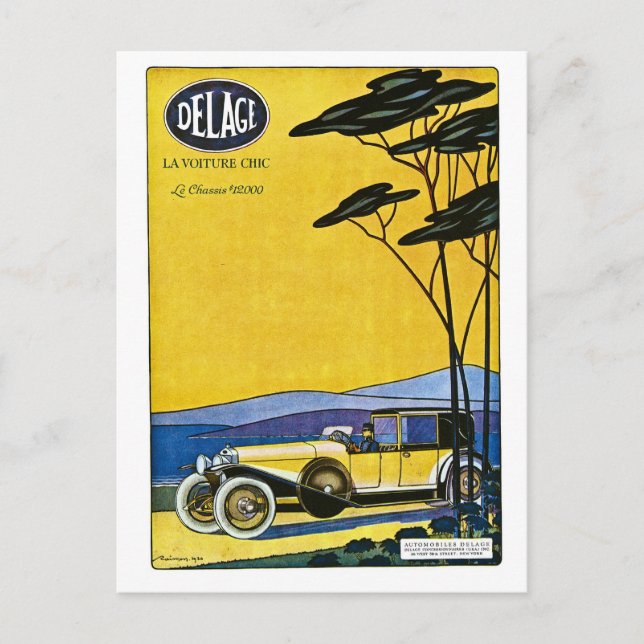 Cartão Postal Delage Automobiles (Frente)