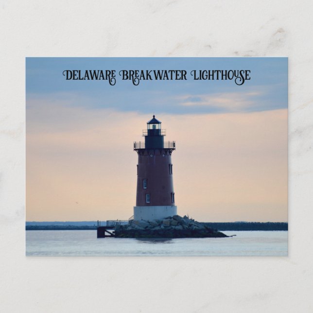 Cartão Postal Delaware Breakwater Lighthouse Cape Henlopen Lewes (Frente)