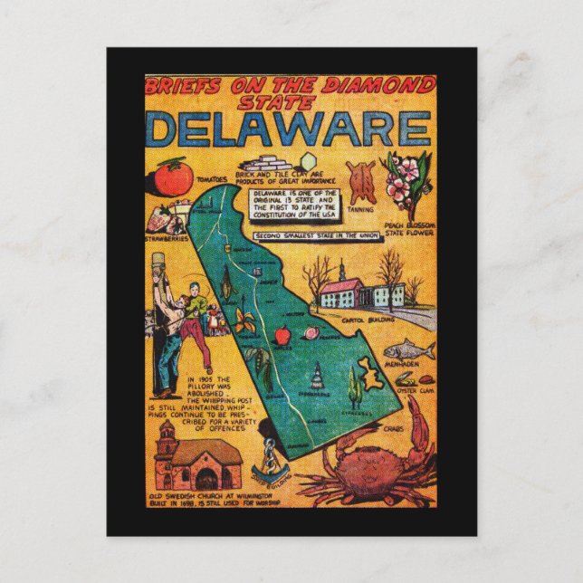 Cartão Postal Delaware, Estado Diamond (Frente)