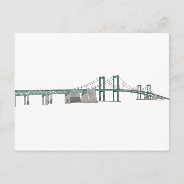 Cartão Postal Delaware Memorial Bridge: Modelo 3D: (Frente)