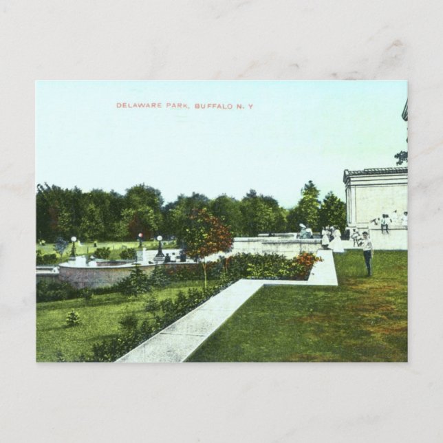 Cartão Postal Delaware Park, Buffalo 1910 Vintage (Frente)