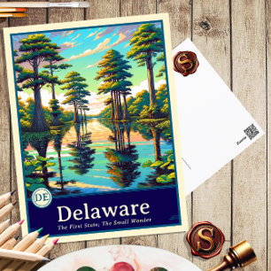 Cartão Postal Delaware   Postcard ao estilo Anime com sombreamen