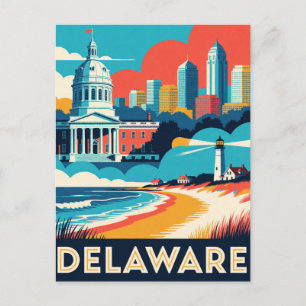 Cartão Postal Delaware Praias Atlânticas História Colonial 🏖️