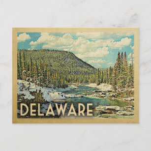 Cartão Postal Delaware Viagens vintage Snowy Winter Nature