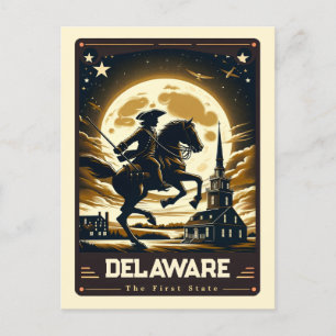 Cartão Postal Delaware   Vintage espirituosa patriótica
