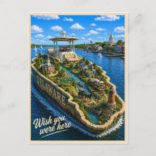 Cartão Postal Delaware   Wish You Were Here   Série de Estados