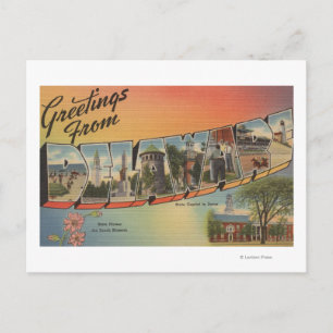 Cartão Postal DelawareGrande Letra CenasDelaware