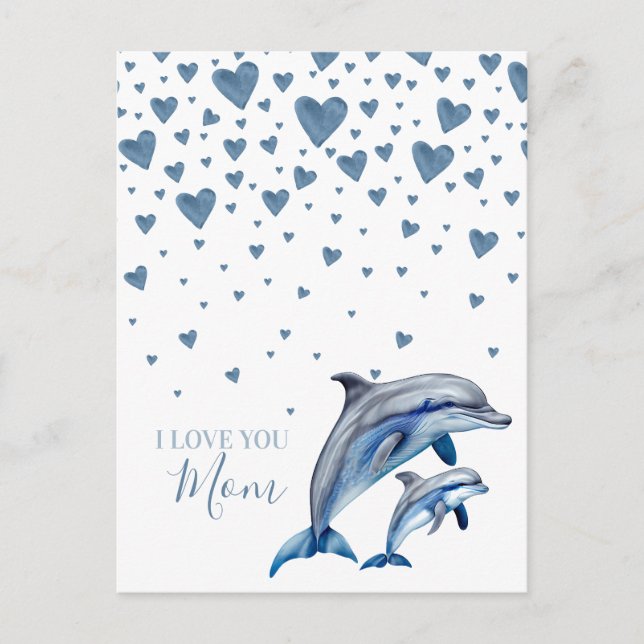 Cartão Postal Delfina e Dia de as mães bebê, Dia de as mães Feli (Frente)