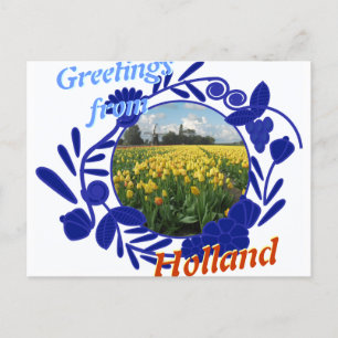 Cartão Postal Delfsoftware Pattern Tulips Saudações da Holanda