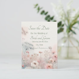 Cartão Postal Delicada Save the Date de Renda da Rainha Anne