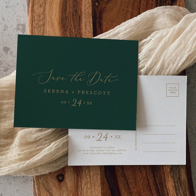 Cartão Postal Delicado em Dourado e Verde para Sal (Criador carregado)