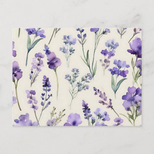 Cartão Postal Delicar Lavanda Dream Watercolor Floral