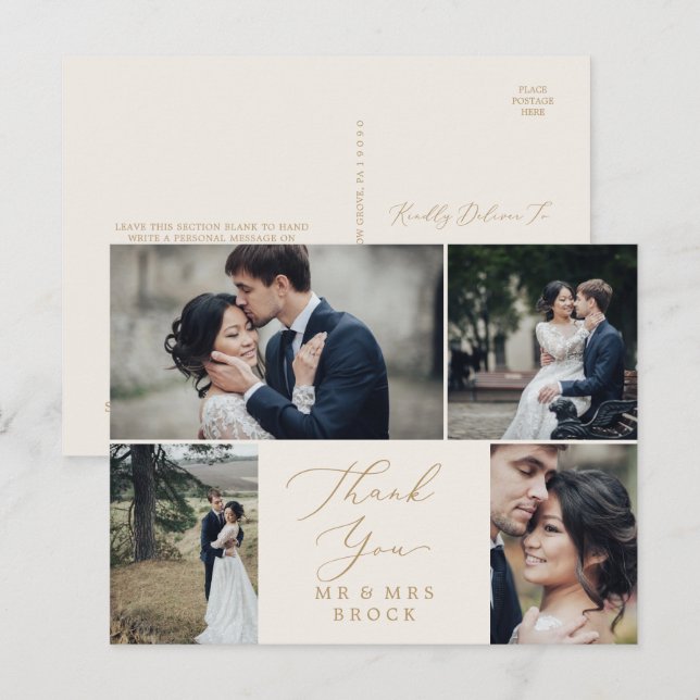 Cartão Postal Delicar Modelo de Fotografia do Cream 4 Dourado Ob (Frente/Verso)