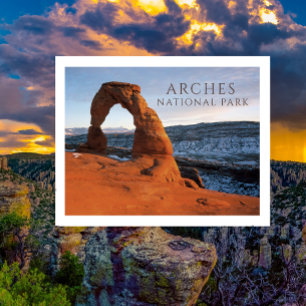 Cartão Postal Delicate Arch, Vista de Inverno, Arches NP