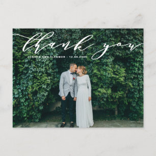 Cartão Postal Delicate Calliografia Casamento Obrigado Foto