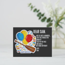 Cartão Postal Delícia de Aniversário do Remador: Celebração Fant