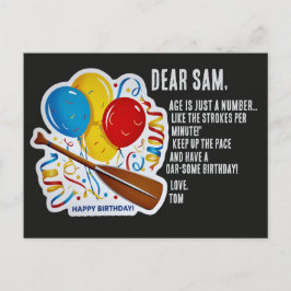 Cartão Postal Delícia de Aniversário do Remador: Celebração Fant