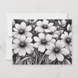 Cartão Postal Delícia Floral Monocromática em Bloom
