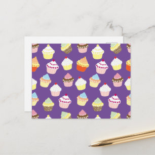 Cartão Postal Deliciosos Cupcakes de Aniversário Decorados