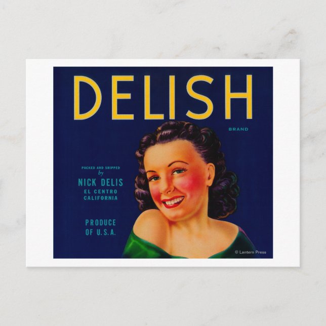 Cartão Postal Delish Orange LabelEl Centro, CA (Frente)