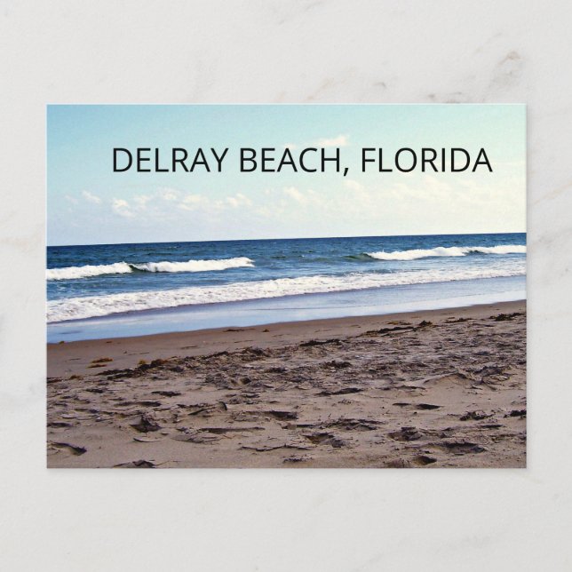 Cartão Postal Delray Beach Flórida Oceano (Frente)