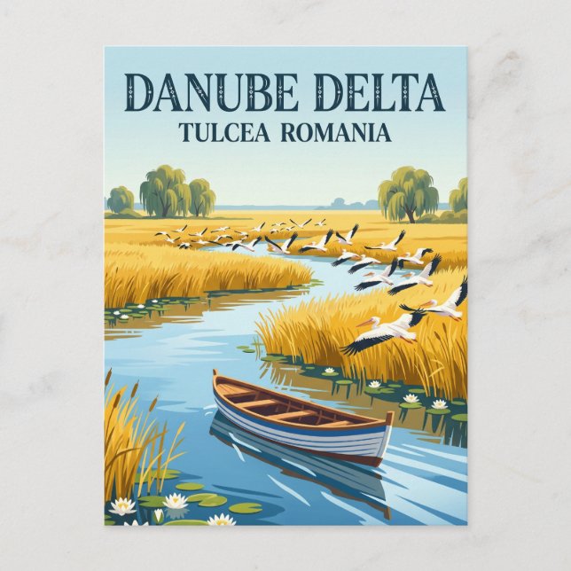 Cartão Postal Delta do Danúbio Romênia (Frente)