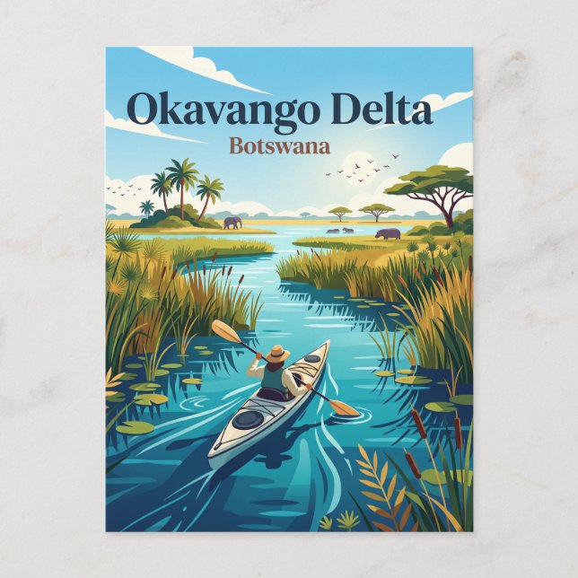 Cartão Postal Delta do Okavango Botsuana (Frente)
