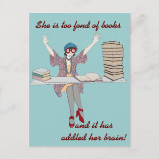 Cartão Postal Demasiado afeiçoado dos livros