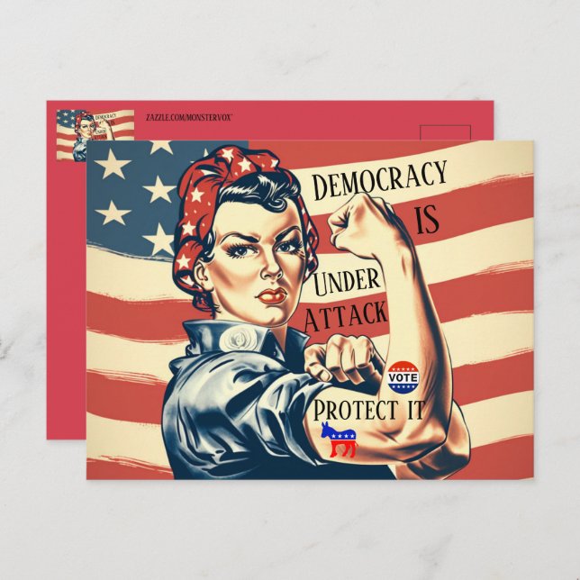 Cartão Postal Democracy/ Protect It Postcard (Frente/Verso)