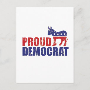 Cartão Postal Democrata Orgulhoso Donkey Afetou Tan