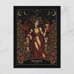 Cartão Postal Demon, Arte do Tarot Estrelado