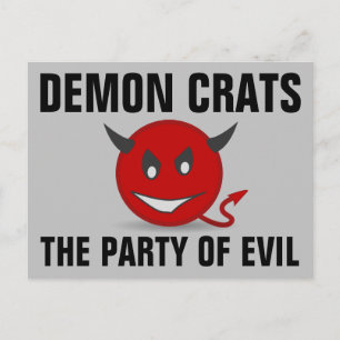 CARTÃO POSTAL DEMON CRATS DEMOCRATAS O PARTIDO DE MAU