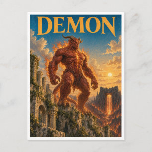 Cartão Postal Demônio, Monstro da Fantasia Gótica