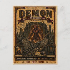 Cartão Postal Demônio, Monstro de Circo Antigo